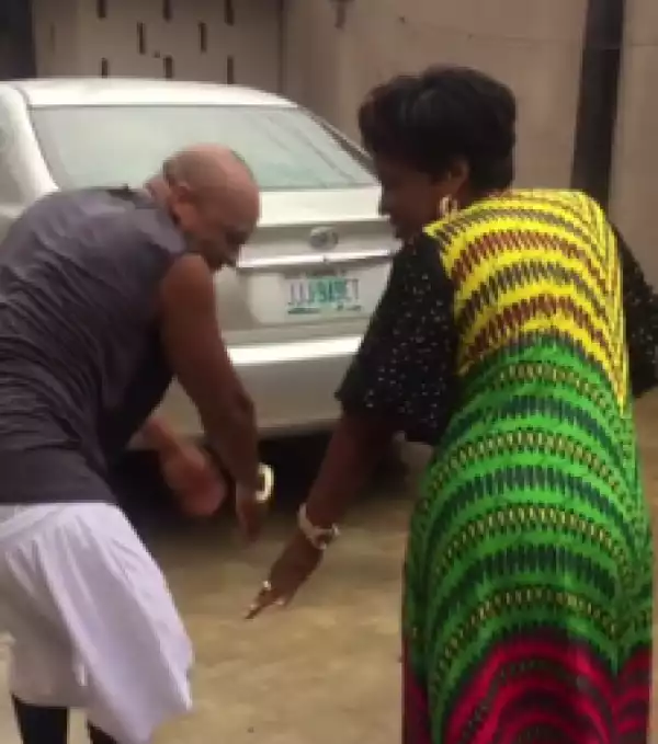 Actor Charles Okocha And His Mum Do The Famous 